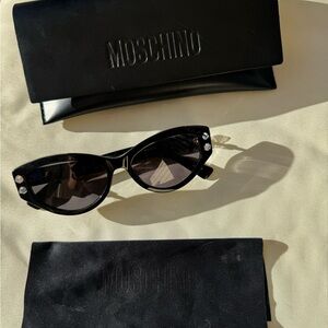 Moschino Black Sunglasses with Case & Cloth